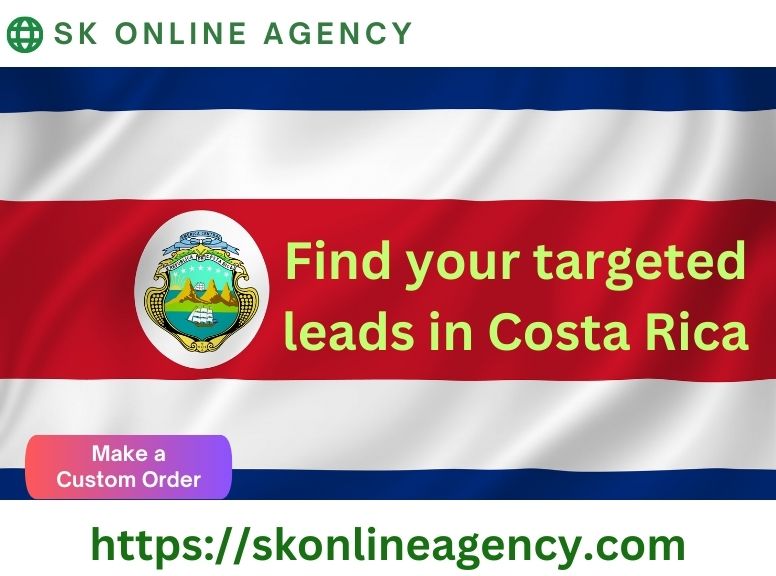 In this product everyone will get any kind of 100% verified leads in Costa Rica, When they make us a custom order.