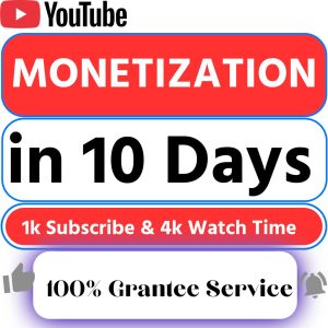 YouTube Monetization Service — Get 1000 Subscribers & 4000 Watch Hours